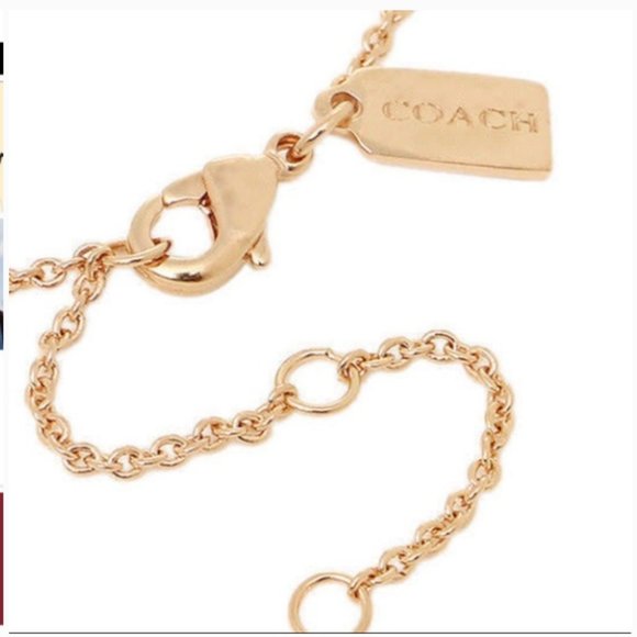 Coach Open Circle Necklace and Tea Rose Earring NWT - Picture 7 of 9